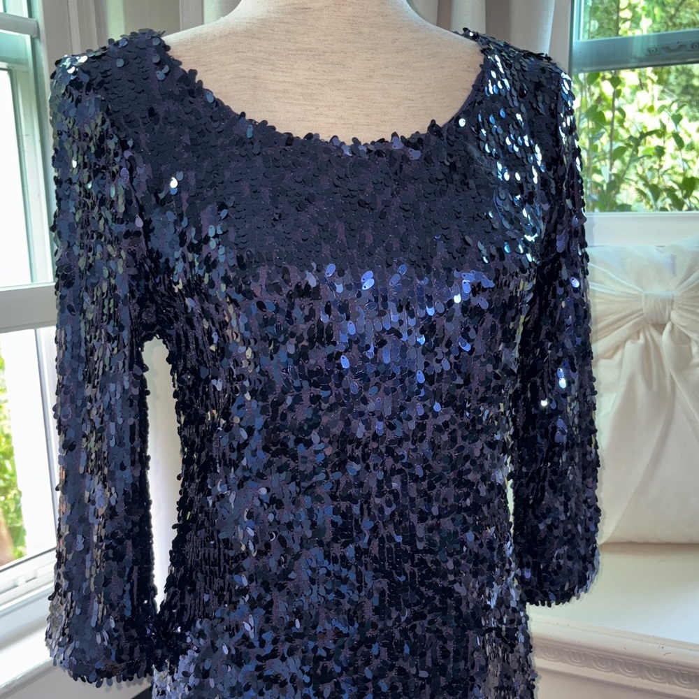 BB Dakota Midnight Blue “Oil Slick”Sequin Dress NWT